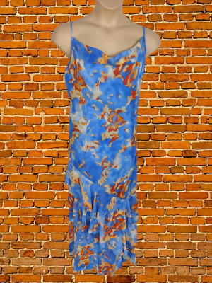 QUIZ SIZE UK 18 BLUE DRESS SLEEVELESS MAXI OCCASION SUMMER CASUAL WEDDING WOMENS