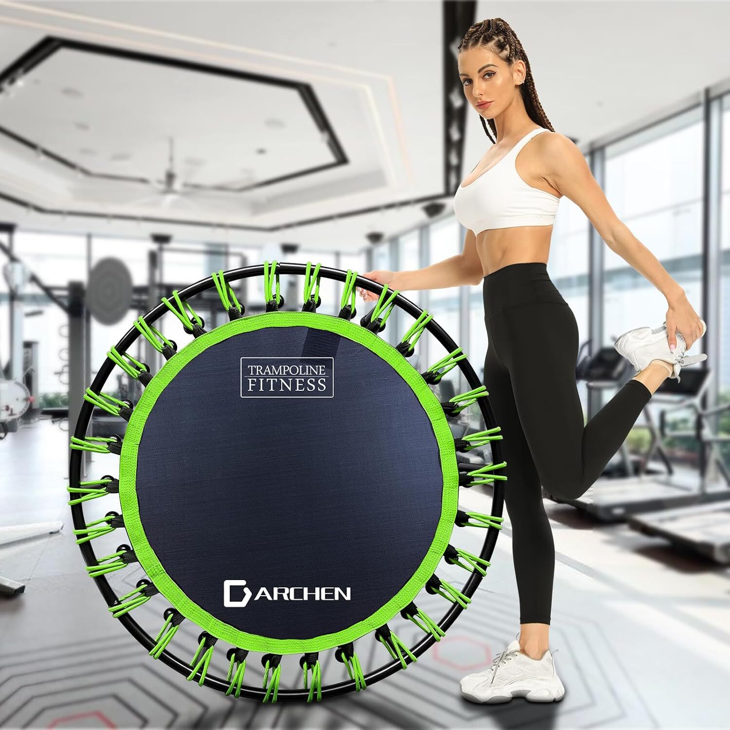 400LBS Rebounder Trampoline for Adults, Indoor Mini Trampoline Silent