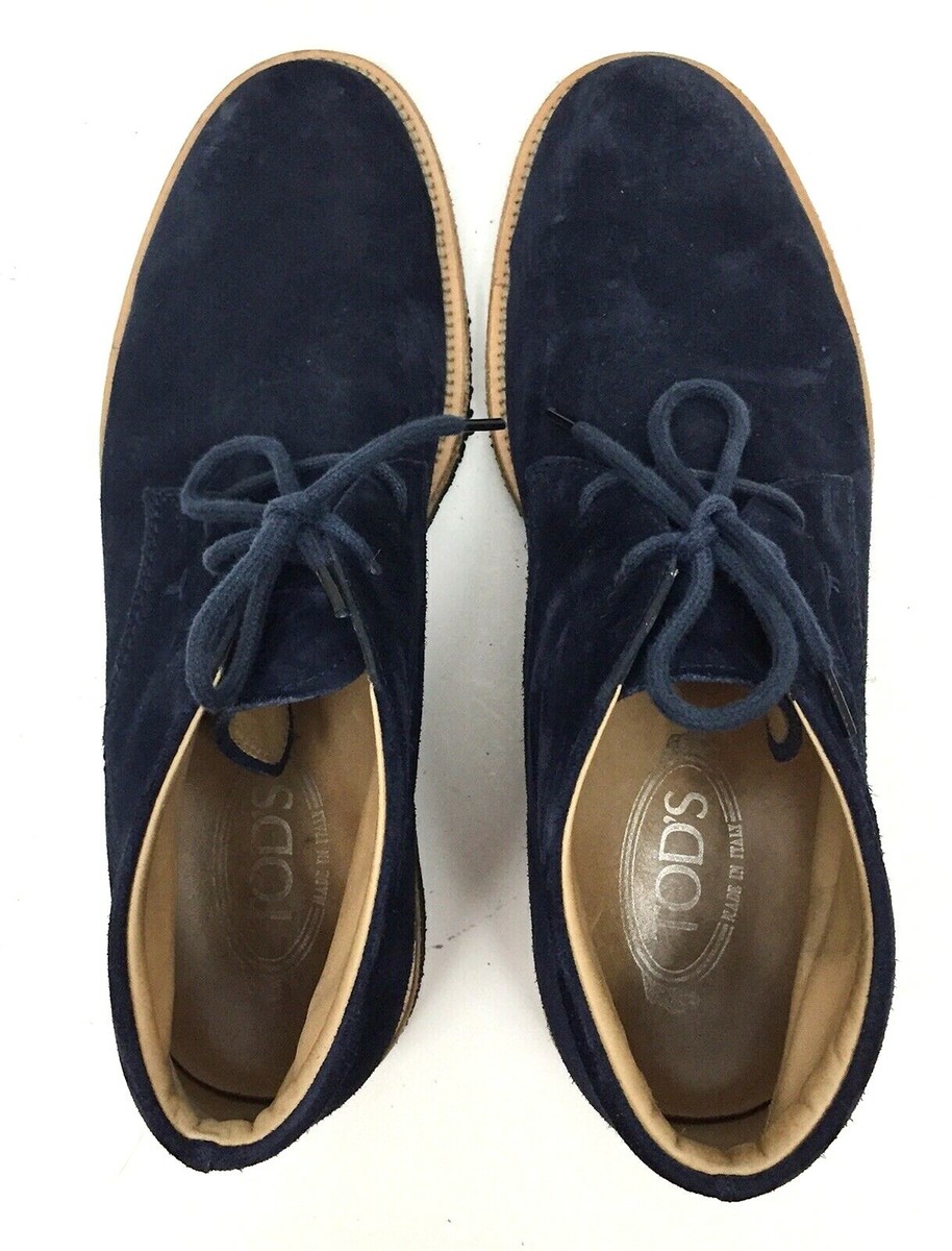 Tod\'s Italy Navy Blue Suede Chukka Desert Boots Tod main image 2