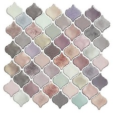 Arabesque Peel and Stick Tile, 12 X12 Self-Adhesive Kitchen Backsplash, Pink