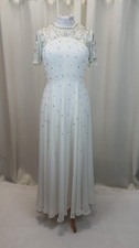 Asos White Embellished Open Zip Back Maxi Dress Petite 12 Uk CR069 DD 09