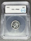 1962 Proof Roosevelt Dime ICG PR-68, Buy 3 Items, Get $5 Off!!
