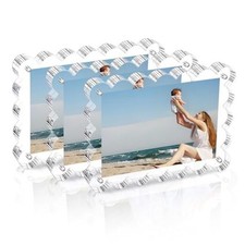 3 Pack Acrylic Picture Frame: 4x6inch Magnetic Picture Frames, Double 4X6 3Pack