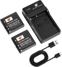 2PCS NP-40 Batteria E Caricabatterie Compatibile per Casio Exilim EX-FC150 EX-FC