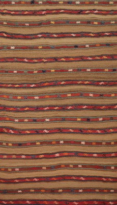 Vegetable Dye Kilim Turkish Reversible Rug 4x8 Flat-Weave Tribal Wool Carpet
