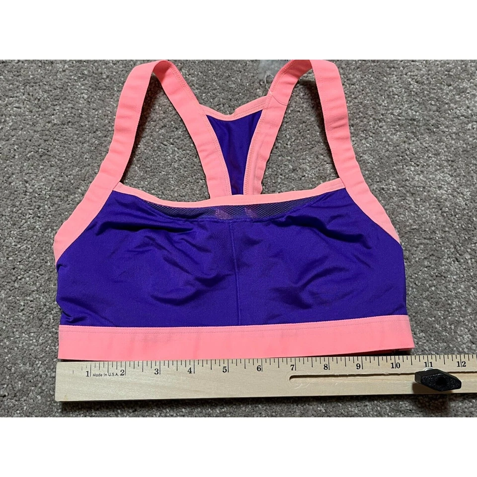 Sujetador Deportivo Josie By Natori 32 B/C Espalda Corredora Bloques de Color Retro Y2K Preppy Gimnasio Yoga Foto 3 de 4