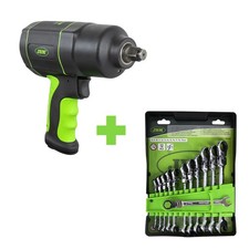 SERIE375: X10 SET DE 12 SET DI 12 CHIAVI 51318 + X10 AVVITATORE PNEUMATICO DA 1/