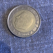Belgien 2 Euro Kursm&uuml;nze 2000 K&ouml;nig Albert II Bi-Metall Motiv Pers&ouml;nlichkeit