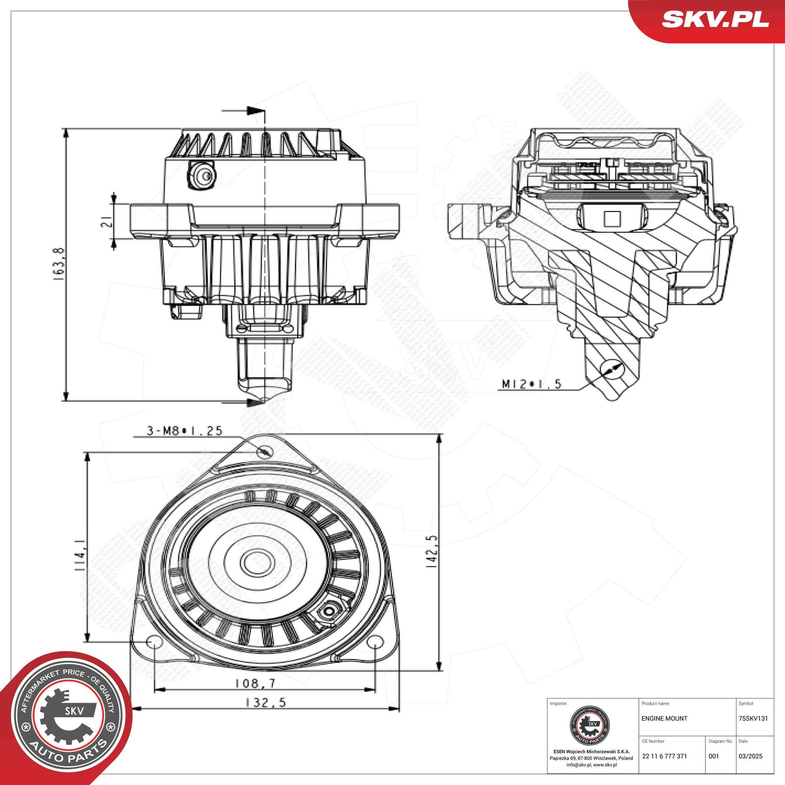 2x ✅Fits SKV GERMANY 75SKV131 ENGINE CUSHION 75SKV131   ⭐UK Seller⭐