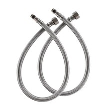 59" Extra Long Faucet Supply Lines Braided Stainless Steel Hose 3/8" Comp X M10