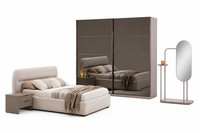 Schlafzimmer Set Bett Mit 2X Nachttische LuxuriöSer Kleiderschrank Komplettes