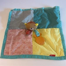Skip Hop Teddy Bear Lovey Security Blanket Plush 15" New w/o Tags Colorblock