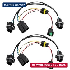 2PCS Headlight Wiring Harness Assembly Front Headlamp Socket Wire Compatible wit