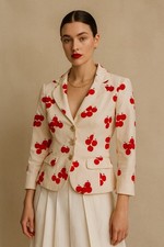 Vintage Moschino Cherry Print Blazer Rare 90s Moschino Cheap  Chic cherries