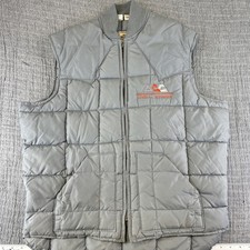 VTG Walls Blizzard Pruf Vest Mens L Gray Quilted Puffer Western Cowboy USA Made