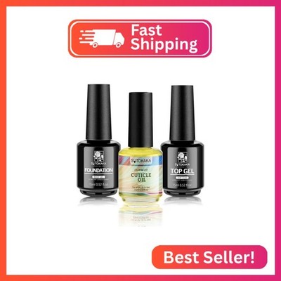 SUTOKAKA Gel Base Top Coat Set with Cuticle Oil