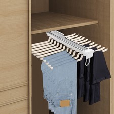Pull Out Trousers Rack, Closet Pants Rack, Double-Row Pants Storage Holder