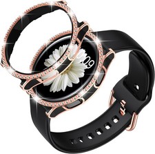 Glitter Bumper Case for Samsung Galaxy Watch 4 5 40mm 44mm Women Adjustable Stra