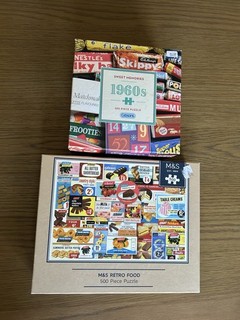 2 X 500 Piece Jigsaw Puzzles On The Theme Of Retro Foods And Sweets See Descrip.