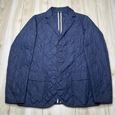 GANT Weekender Fit Quilted Jacket Mens Size 48 Navy Blue Coat Lightweight