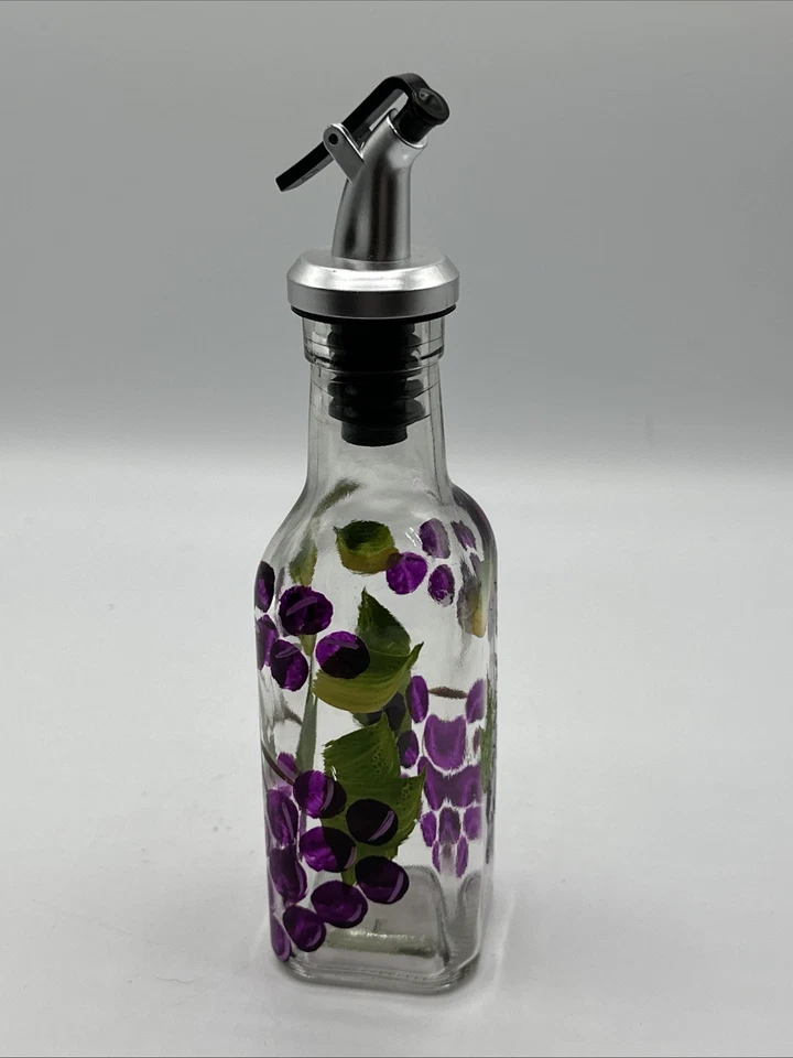 Grant Howard Glass Sunflower Oil & Vinegar Bottle 175 Ml  Grape Design - Image 2 of 4