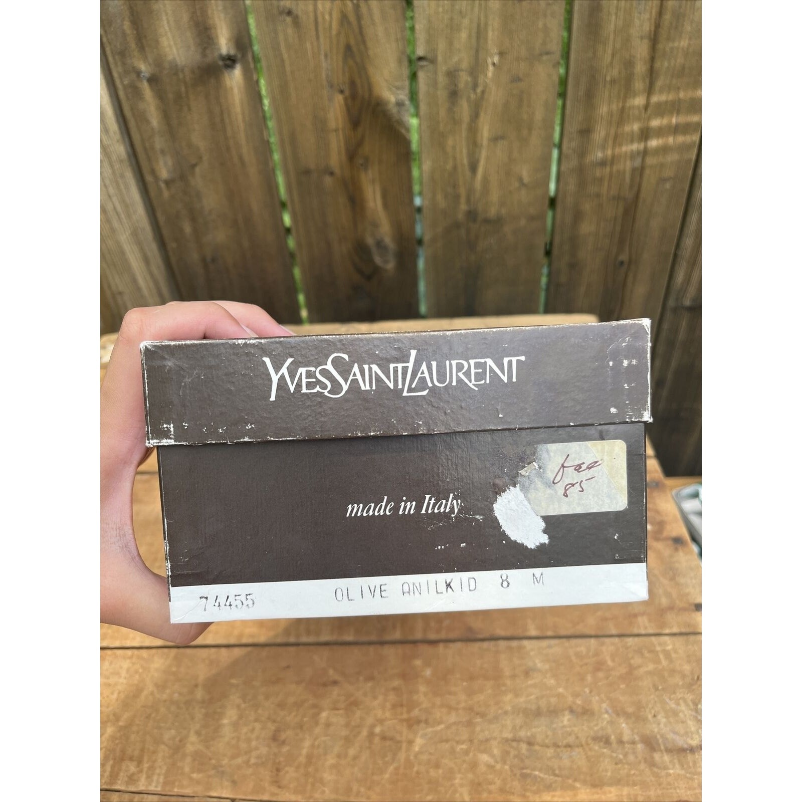 Scarpa a pompa vintage YSL Saint Laurent Paris 80 taglia 8 M Parigi Made in Italy