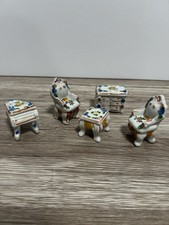 Porcelain Dollhouse Furniture- Occupied Japan- Handpainted vintage