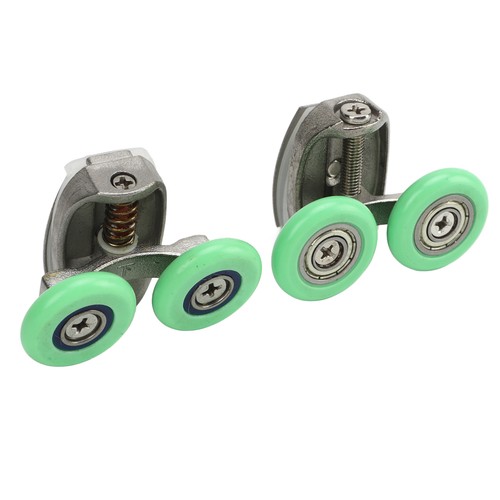2Pcs Green Roller Wheel Pulley Shower Room Bathroom Upper Bottom Glass Sliding - Picture 13 of 24
