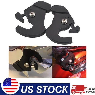 Pair Black Sissy Luggage Bar Rack Docking Latch Clips Kit Fit For Harley Touring