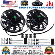 2pcs 10 Universal Radiator Electric Cooling Slim Pull Fan 12v 80w W Mount Kit 2pcs 10 Universal Radiator Electric Cooling Slim Pull Fan 12v 80w W Mount Kit