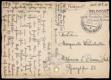Feldpost durch Deutsche Dienstpost B&ouml;hmen und M&auml;hren L3 auf Postkarte 1941 830