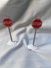Department 56 Snow Village Stop Signs Set of 2 Village Accessories Road Signs