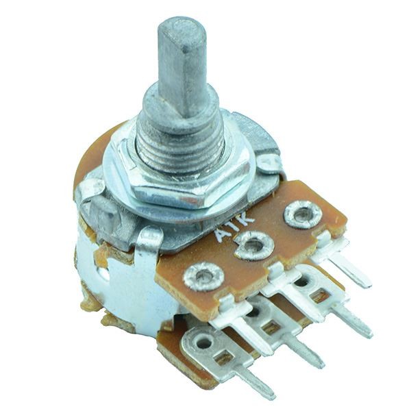 100K Logarithmic Stereo 16mm Potentiometer D Shaft Pot