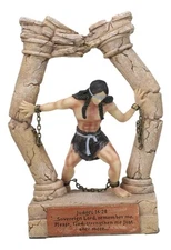 Judeo Christian Book of Judges Samson Last Prayer Tearing Down Pillars Figurine