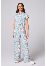 Scrubs Women's Med Couture AMP MC00019 Wide Leg Jumpsuit Tutti Frutti Tiger TTFT