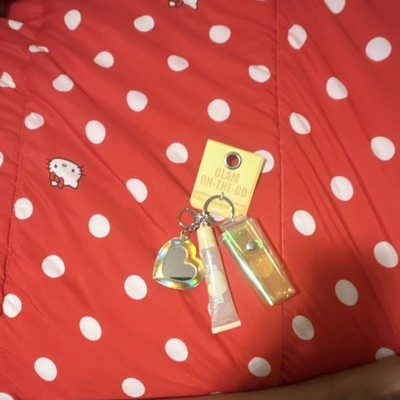 Glam On-The-Go Clear Shine Lip Gloss Tube Keychain Set w/ Charms