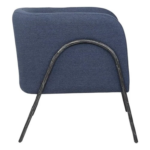 Uttermost Jacobsen 19" Contemporary Iron and Fabric Chair in Denim Blue - Picture 4 of 9