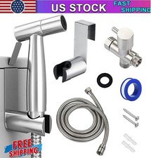 Toilet Shattaf Adapter Hose Bidet Spray Stainless Steel Handheld Shower Head US