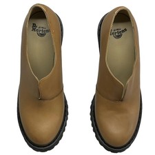 Dr. Martens AirWair Tan Cordelia Slip-On Chucky Platform Heel Shoe Boots Size 6