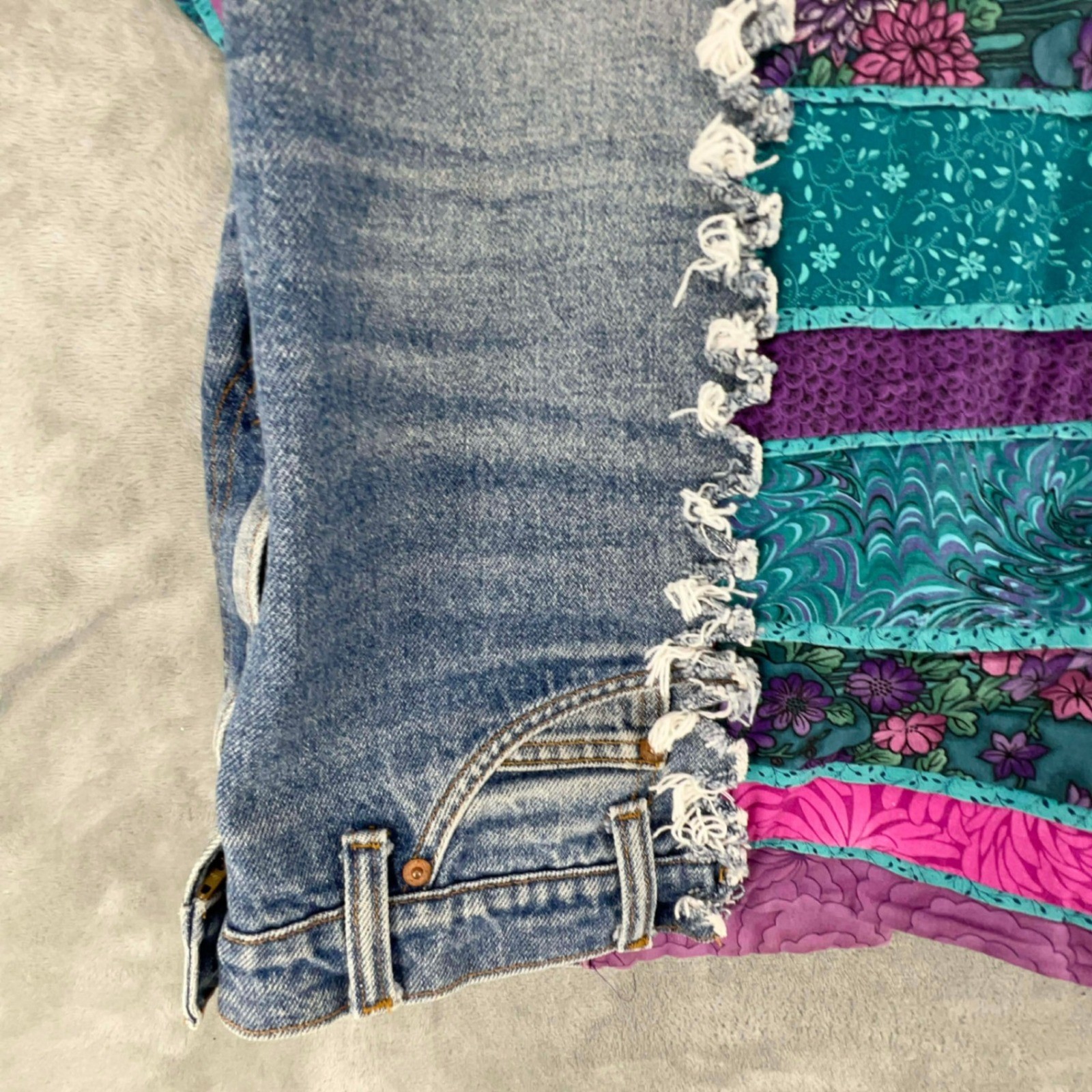 Vintage Levi's handmade Patchwork Boho Jacket Gua… - image 8