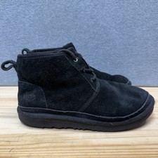 UGG Kids Neumel II Boot Size 6 Black 1017320K Fur Lined Laces
