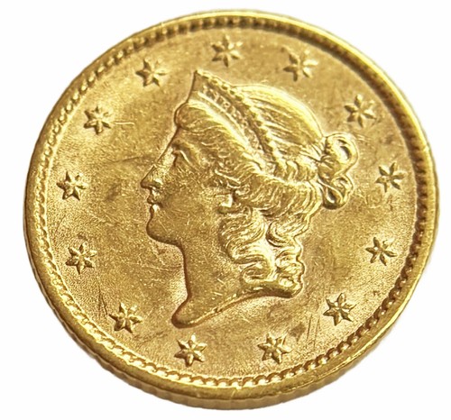 1852 GOLD UNITED STATES LIBERTY HEAD $1 DOLLAR TYPE 1 COIN AU CONDITION