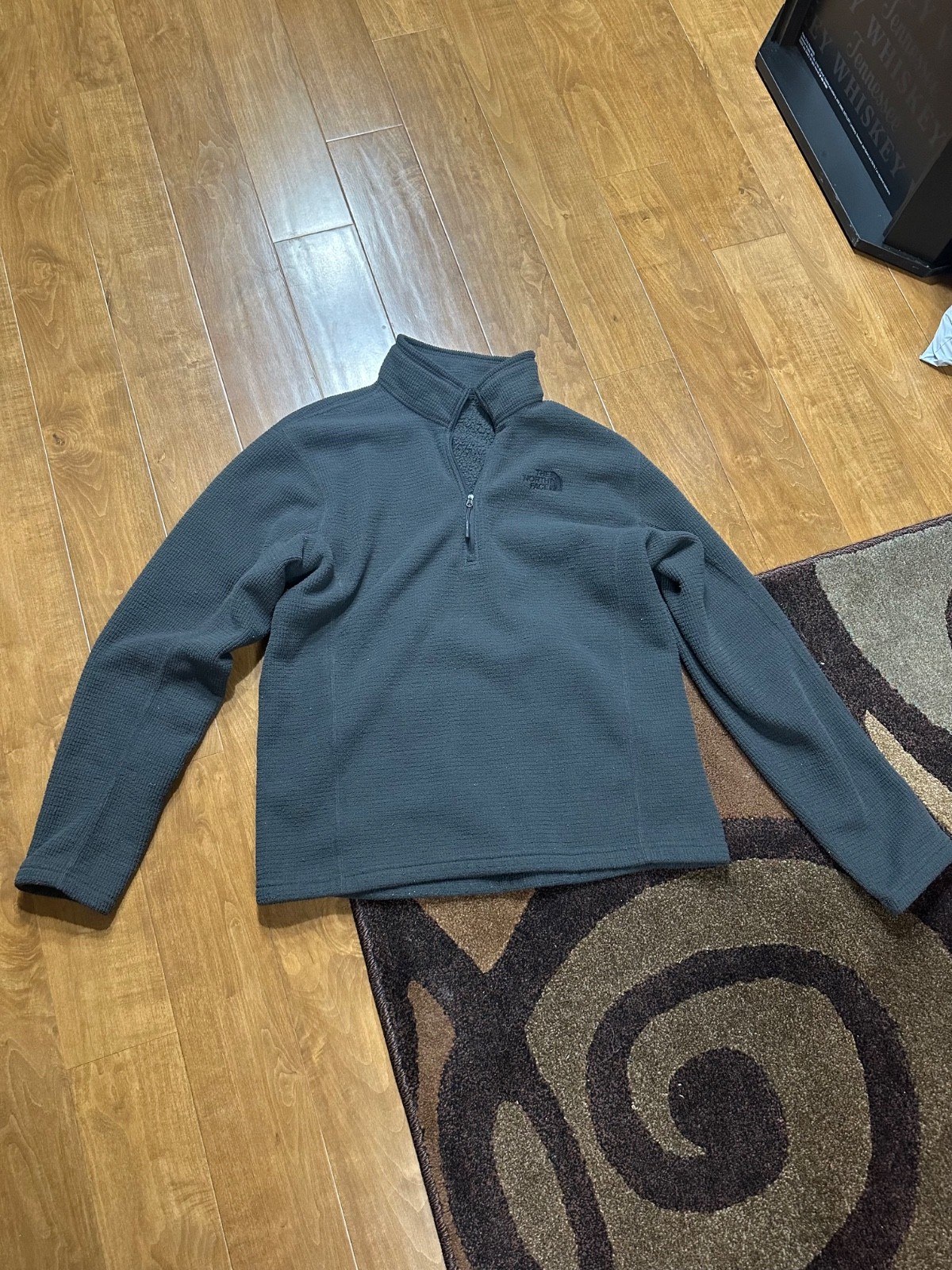 The North Face 1/4 Zip Pullover Fleece Jacket Mens Large dark gray