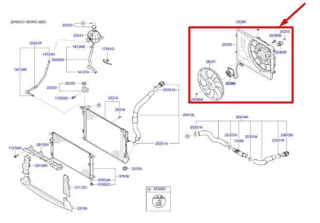 Conjunto de motor ventilador de refrigeración radiador Hyundai Tucson 2016-2018 1,6 L 25380-D3100 Foto 2 de 4