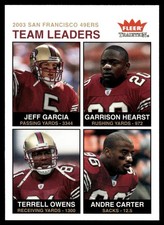 2003 Fleer Tradition Jeff Garcia/Garrison Hearst/Terrell Owens/Andre Carter San