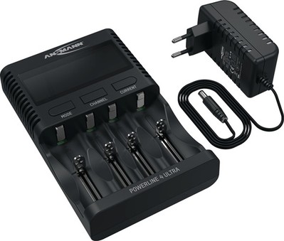 ANSMANN 1001-0080 Universalladegerät UBC-Powerline4Ultra-EU-cb mit Netzteil 1,2