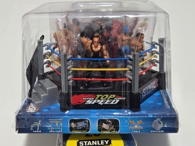 Vtg 90's Wrestling Boot Smack, Super Top Force Speed Toy Set Ring Wrestlers NOS