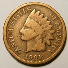 1908 Indian Head Cent Penny VG-Details  "Actual Coin Pictured - Appears Cleaned"