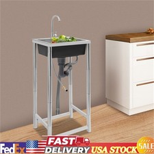 Commercial Stainless Steel Sink Outdoor Single-Bowl Utility Sink With Faucet US