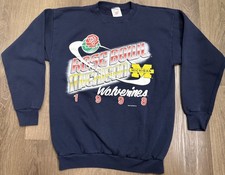Vintage 1998 Large University Michigan Wolverines Crewneck Sweatshirt Rose Bowl